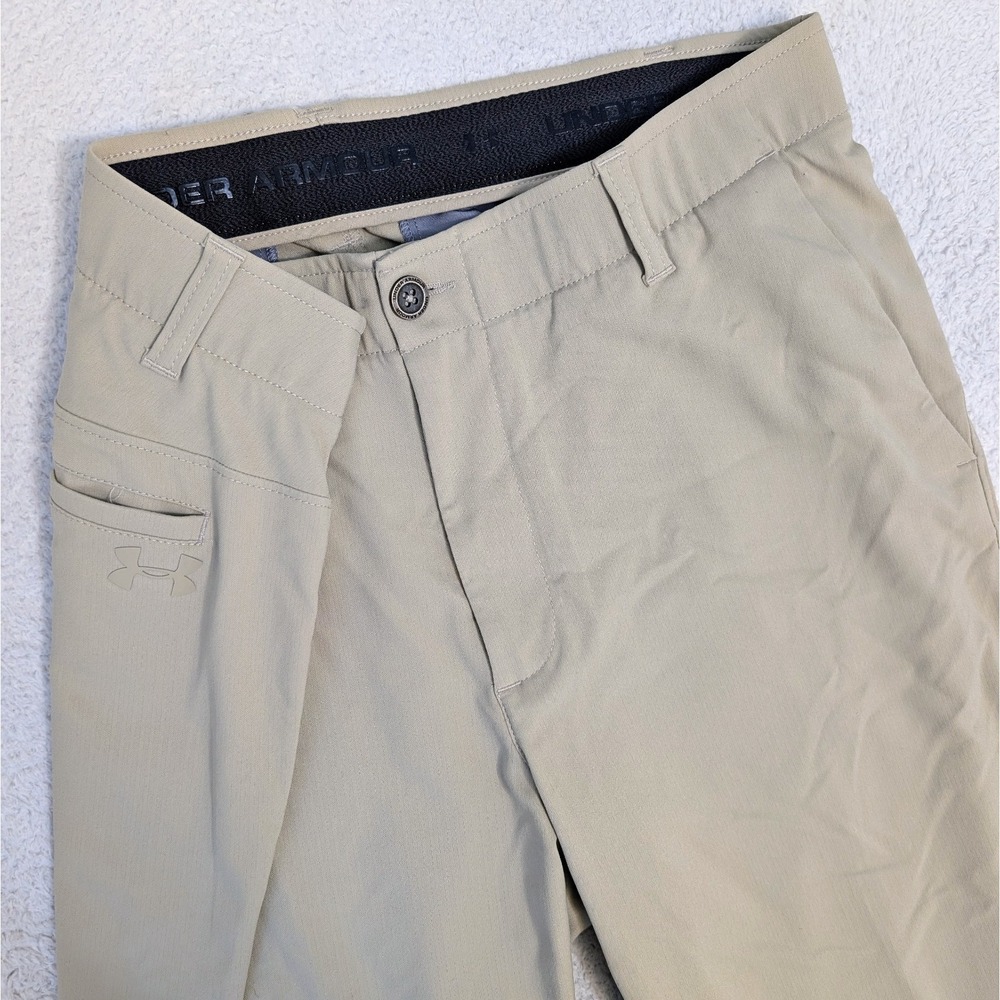 Under Armour Match Play Pants‎ Men's Showdown Grip Waist Beige Stretch 36x32